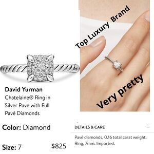 David Yurman Silver Diamond Ring. #302